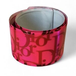Christian Dior Trotter Snap Bracelet monogram Neon Pink Galliano Y2K
